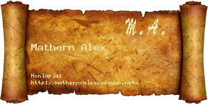 Mathern Alex névjegykártya